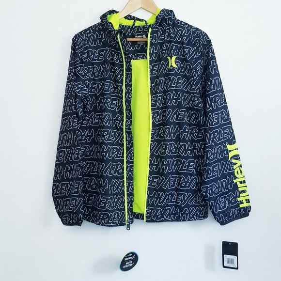 Hurley Water-Resistant Jacket Hoodie Windbreaker Jacket NEW Size XL 13-15 Years - Picture 11 of 16